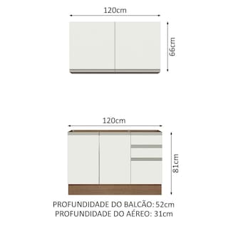 Foto 3 | Cocina Integral Madesa Glamy Marrón 120 Cm