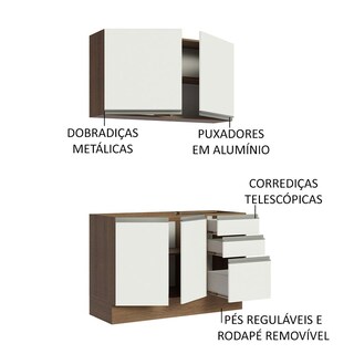 Foto 5 | Cocina Integral Madesa Glamy Marrón 120 Cm