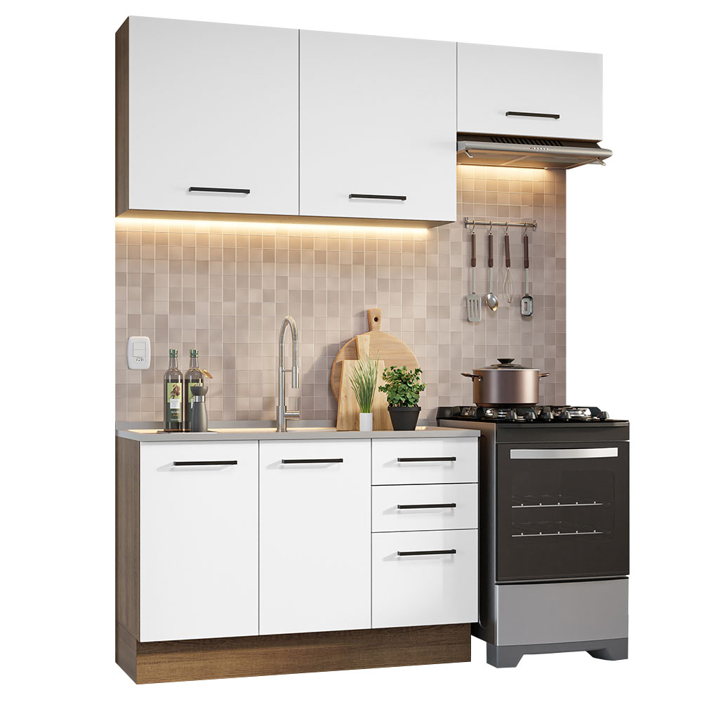 Cocina Integral 180cm Madesa Agata 09 Marrón