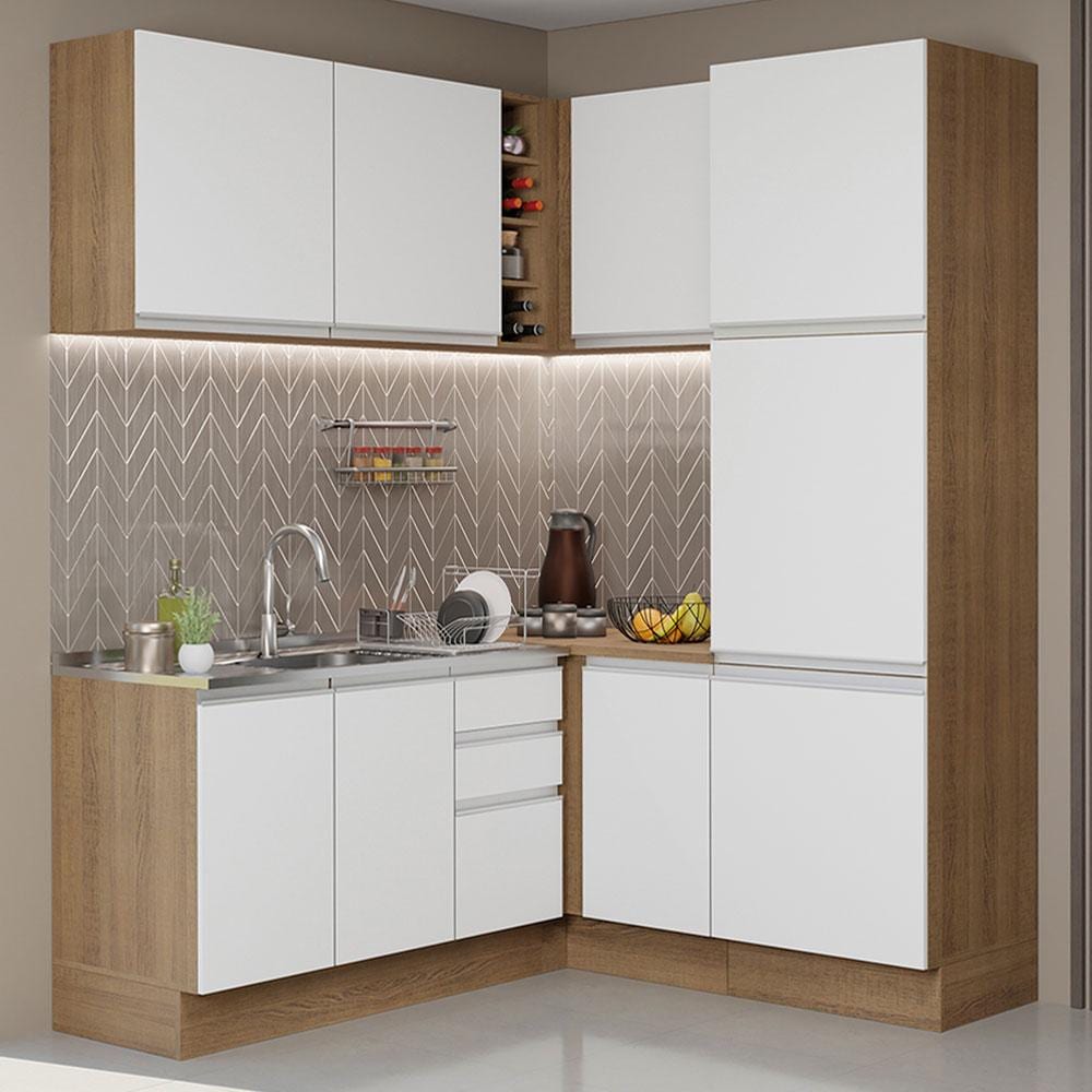 Cocina Integral Esquinera 329 cm Madesa Glamy 01 Marrón $26,299