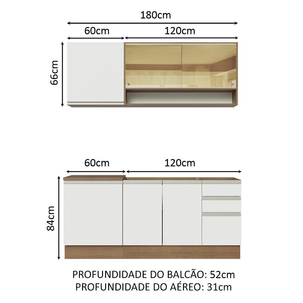 Foto 3 | Cocina Integral Madesa Glamy Marrón 180 cm