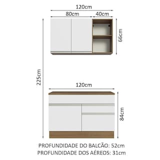 Foto 3 | Cocina Integral 120 cm Glamy Madesa 08 Marrón