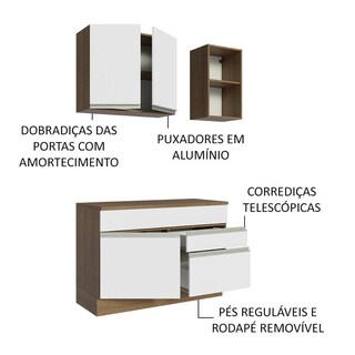 Foto 4 | Cocina Integral 120 cm Glamy Madesa 08 Marrón