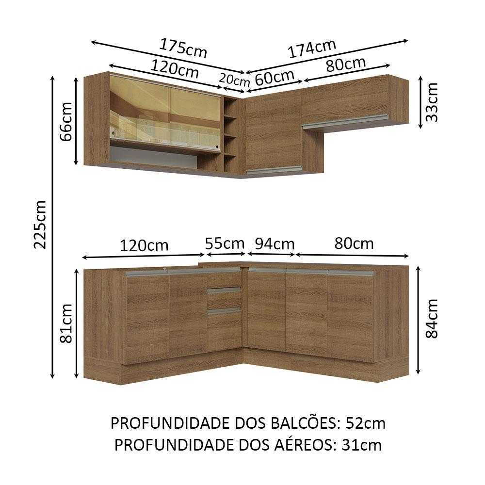 Foto 4 pulgar | Cocina Integral Madesa Glamy Marrón 349 Cm