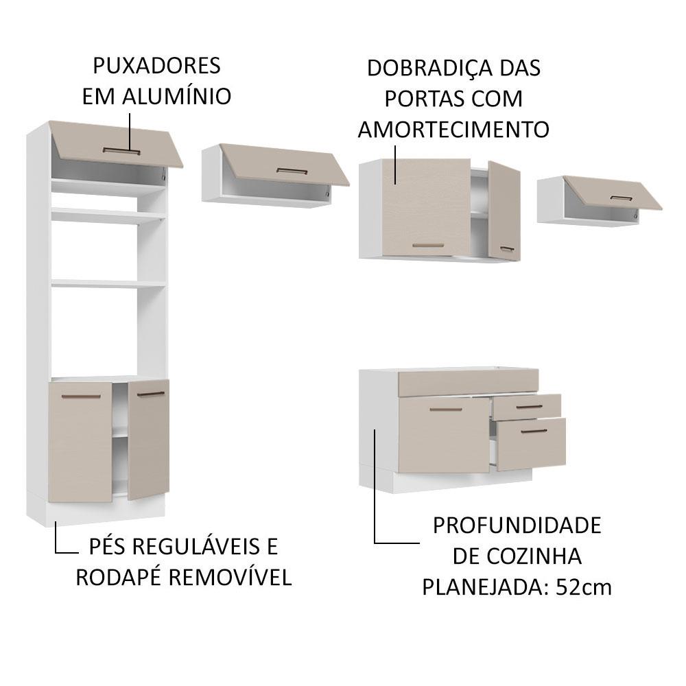 Foto 5 pulgar | Cocina Integral Madesa Agata Beige 350 Cm