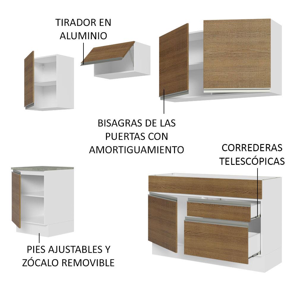 Foto 4 | Cocina Integral Madesa Glamy Marrón 240 cm