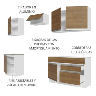Foto 4 | Cocina Integral Madesa Glamy Marrón 240 cm