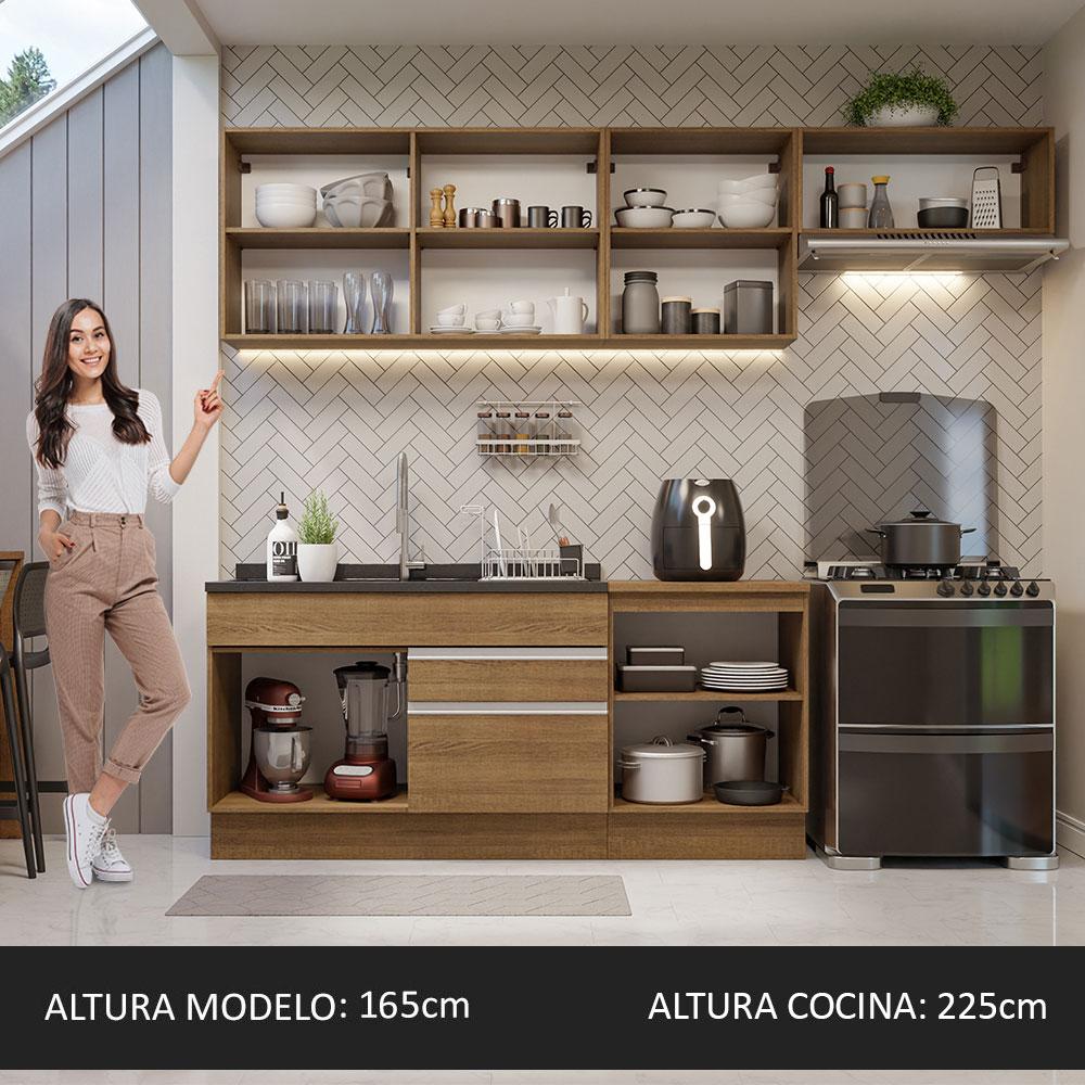 Foto 6 pulgar | Cocina Integral 260cm Marrón Glamy Madesa 03