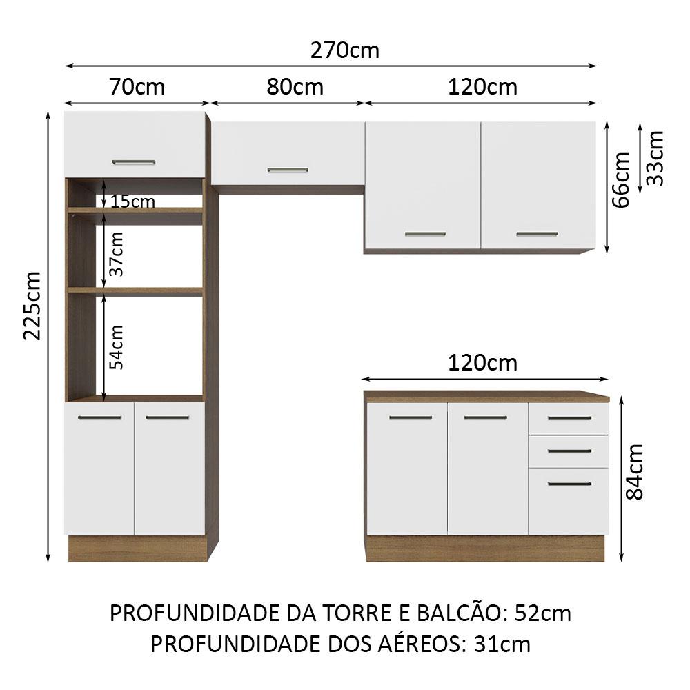 Foto 4 pulgar | Cocina Integral Madesa Ágata Marrón con Blanco