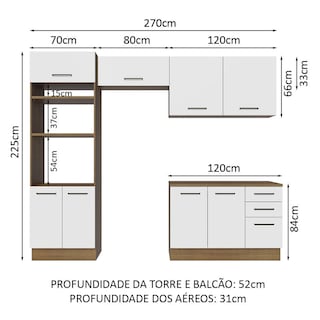 Foto 3 | Cocina Integral Madesa Ágata Marrón con Blanco