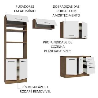Foto 4 | Cocina Integral Madesa Ágata Marrón con Blanco