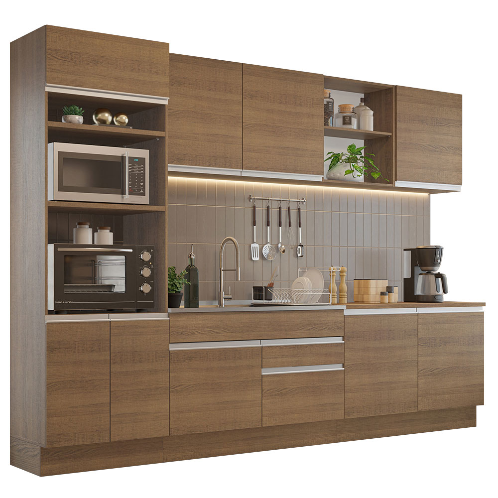 Cocina Integral 310 cm Glamy Madesa 02 Marrón