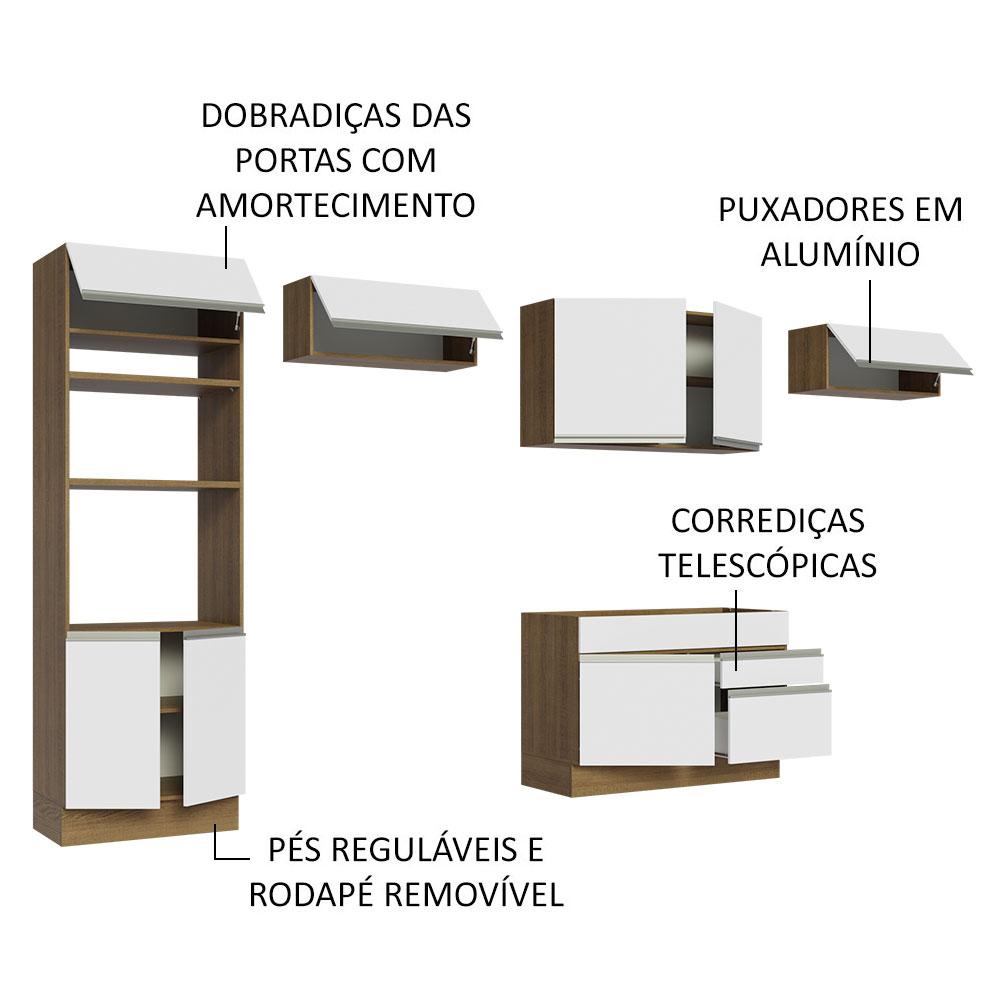 Foto 5 pulgar | Cocina Integral Madesa Glamy Blanca 350 Cm