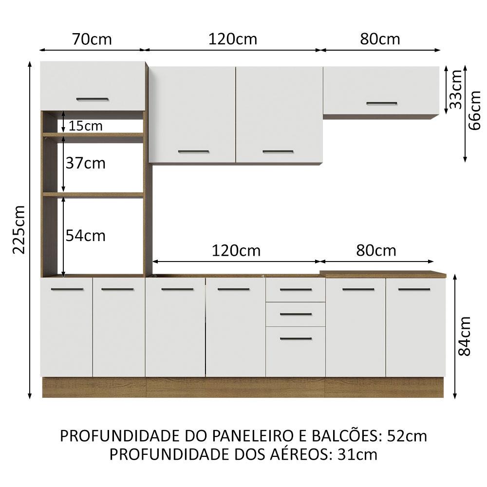 Foto 4 pulgar | Cocina Integral Madesa Ágata Marrón con Blanco