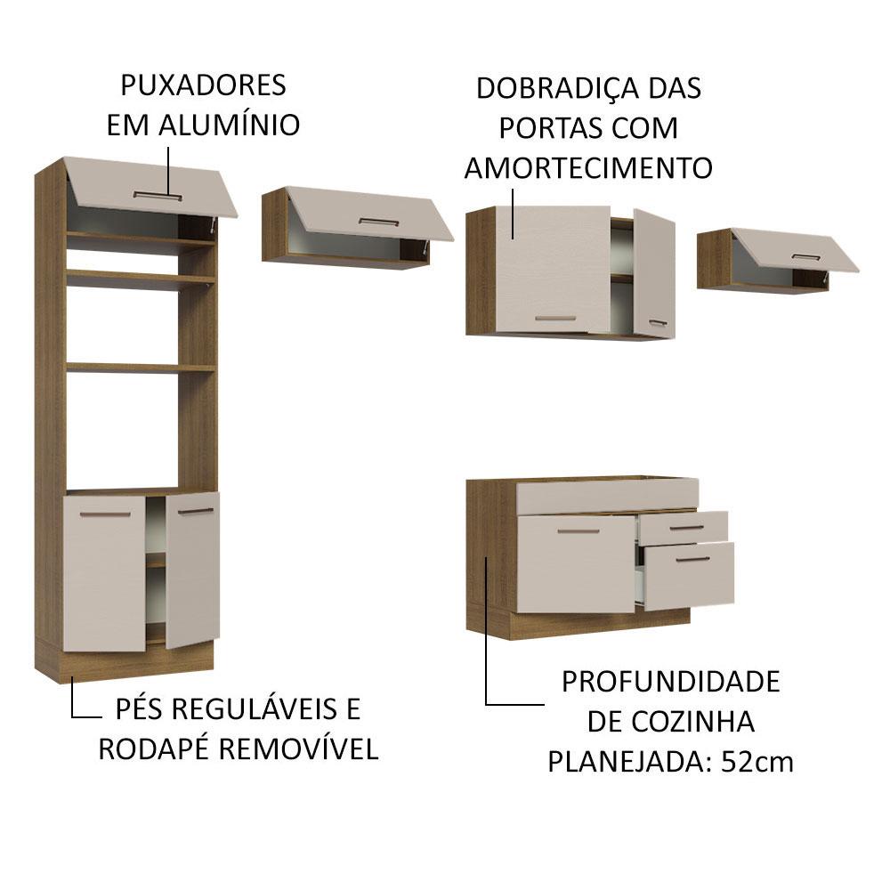 Foto 5 pulgar | Cocina Integral Madesa Agata Beige 350 Cm