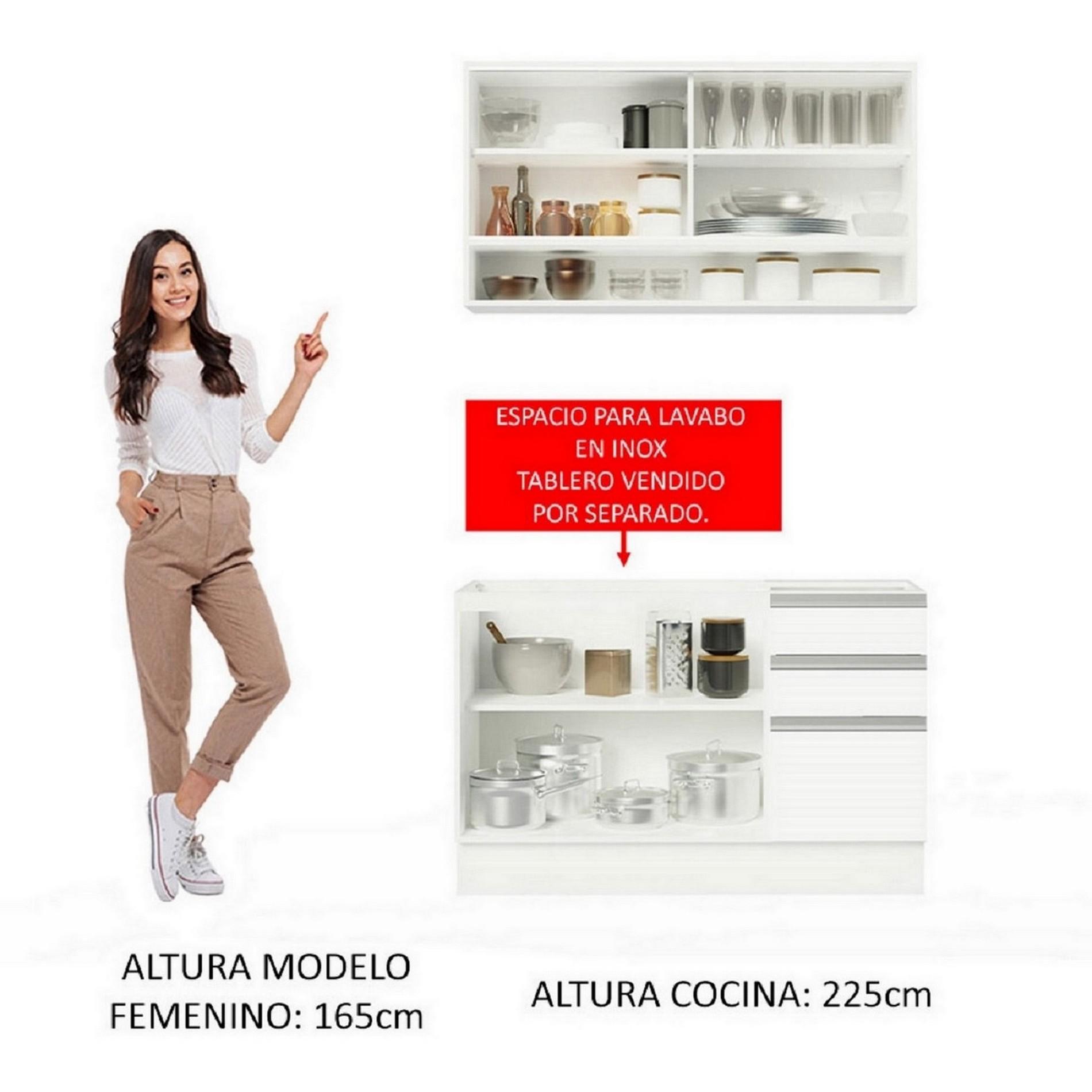 Foto 6 pulgar | Cocina Integral Madesa Glamy Blanca