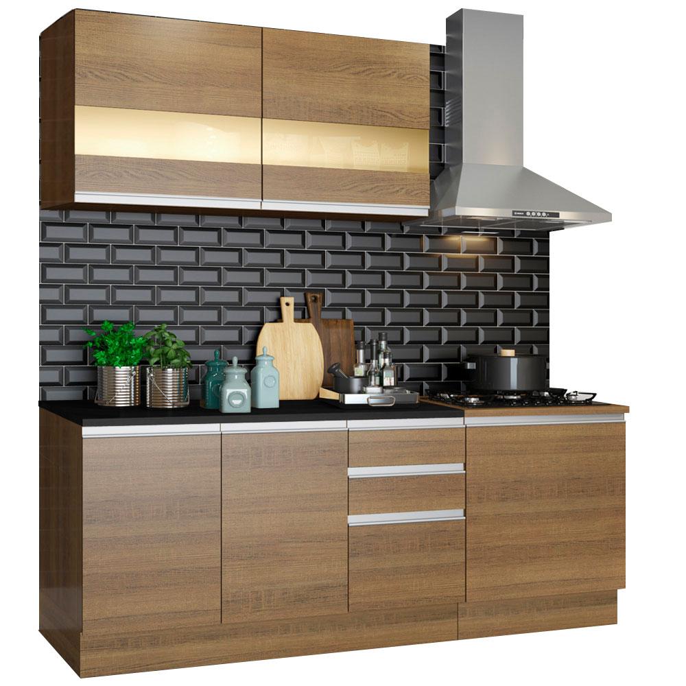 Cocina Integral Madesa Milano Marrón 180 Cm