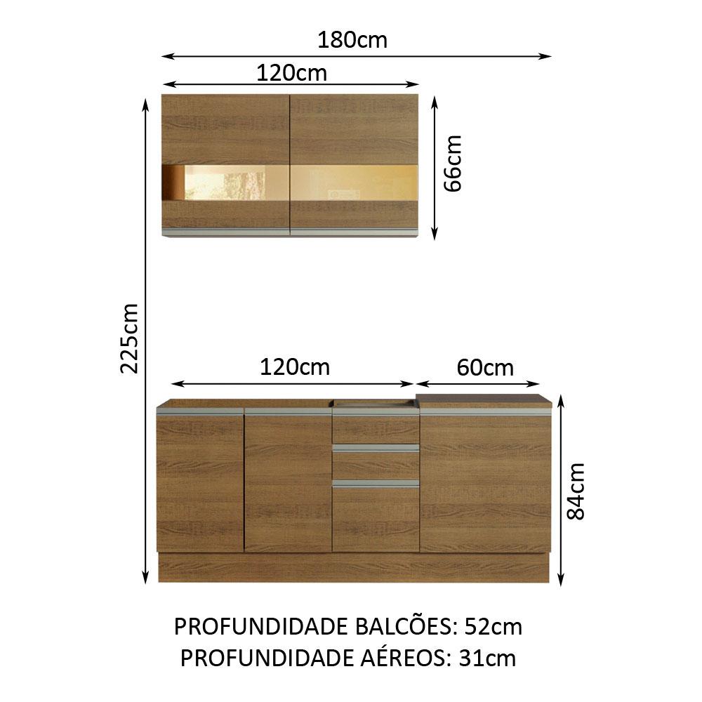 Foto 4 pulgar | Cocina Integral Madesa Milano Marrón 180 Cm