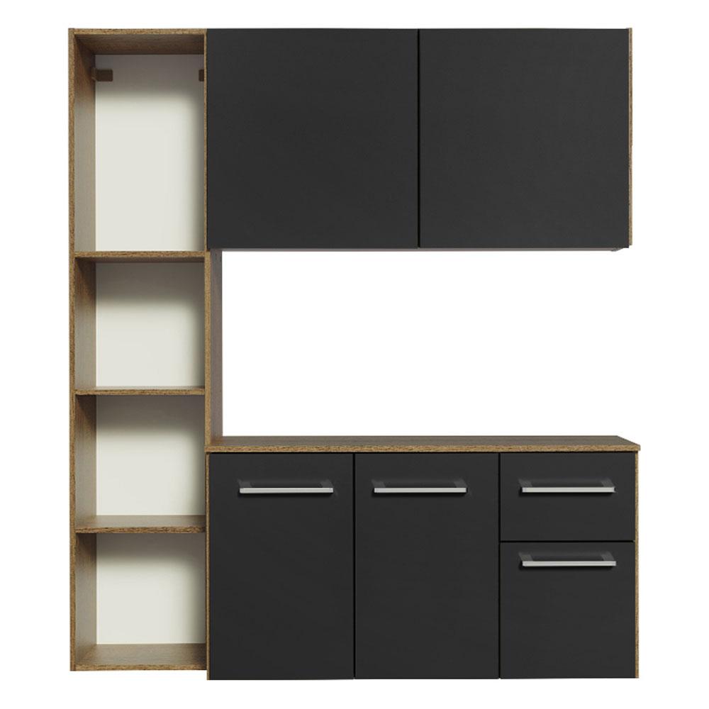 Mueble de Cocina Compacto Madesa Marrón y Negro Easy