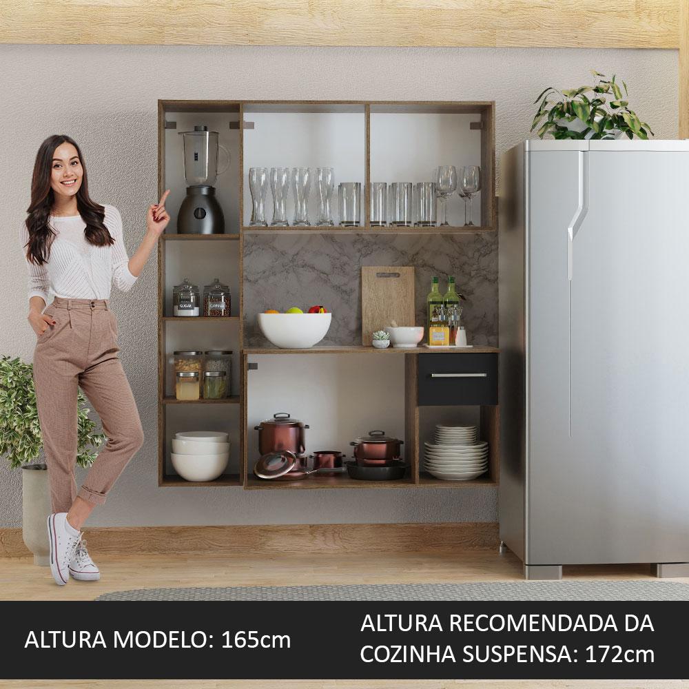 Foto 5 | Mueble de Cocina Compacto Madesa Marrón y Negro Easy