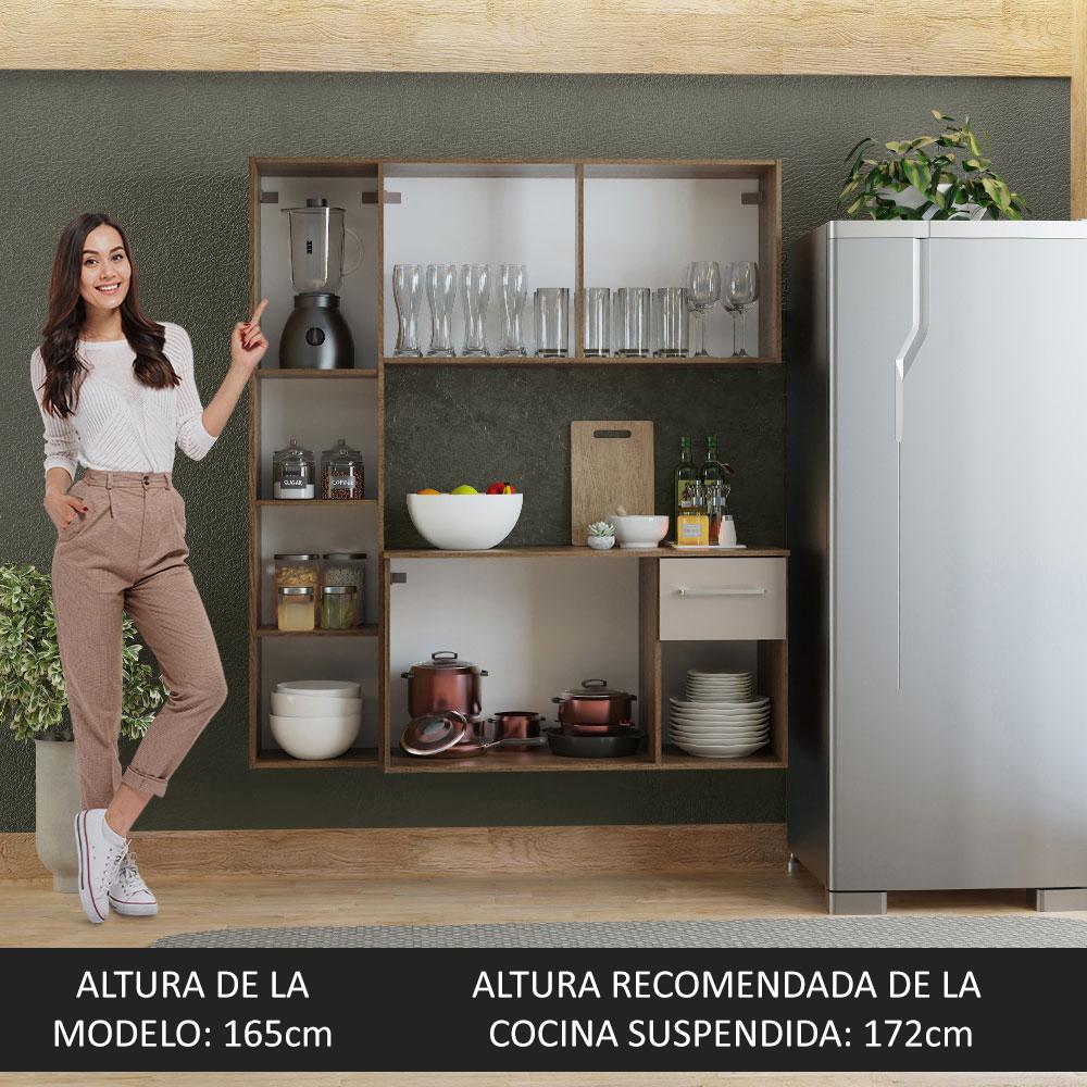 Foto 6 pulgar | Mueble De Cocina Compacto 120cm Marron/crema Easy Madesa