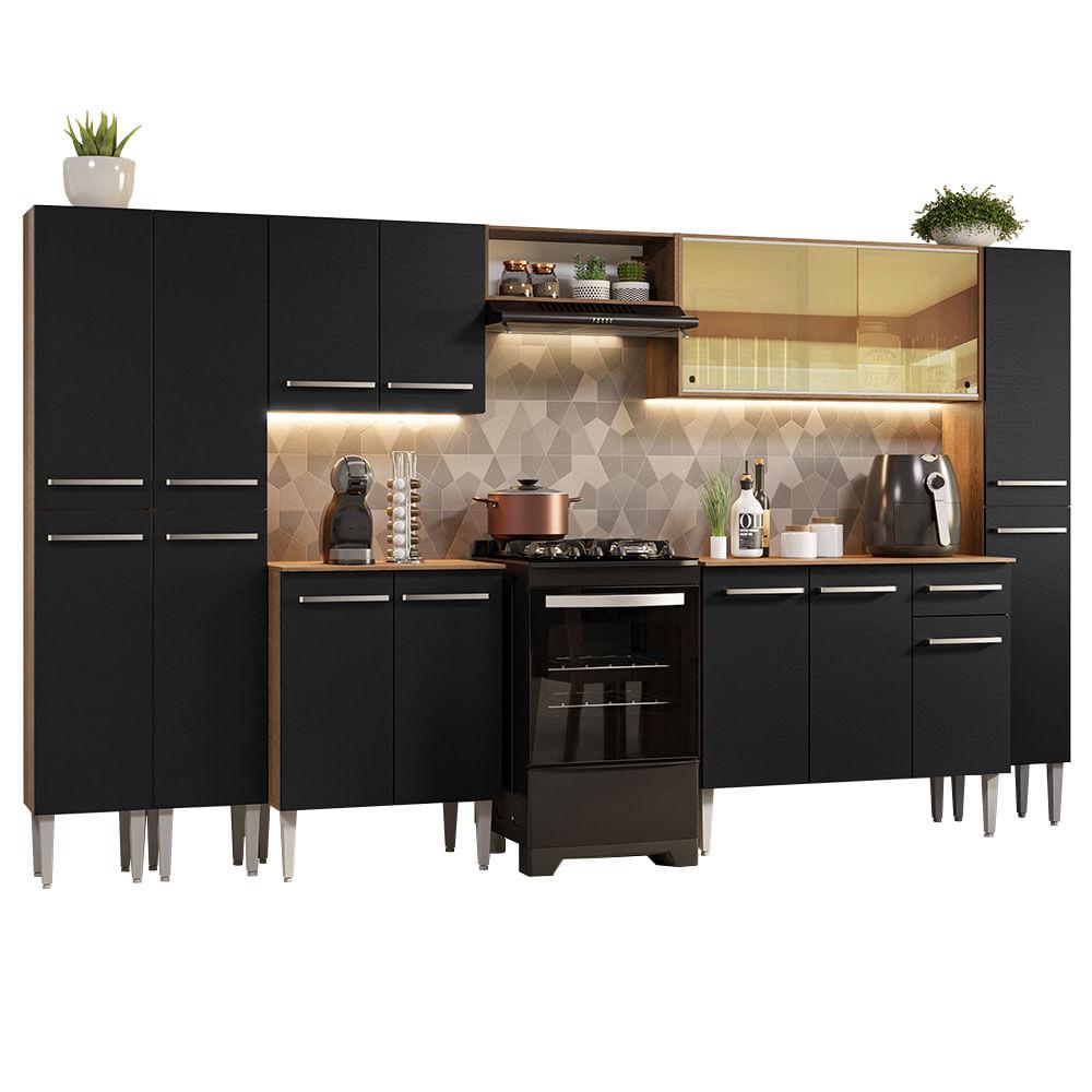 Foto 1 | Cocina Integral Madesa  Emilly 04 Marrón y Negro