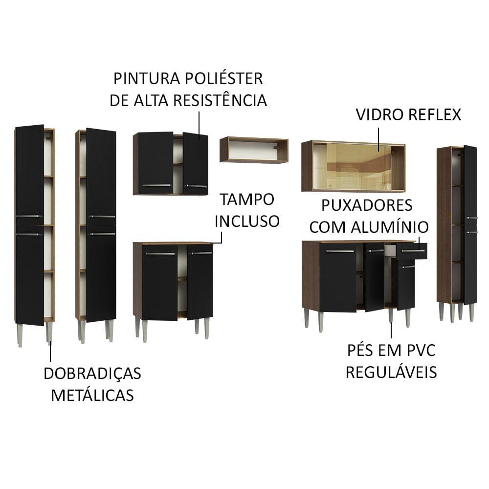 Foto 4 | Cocina Integral Madesa  Emilly 04 Marrón y Negro