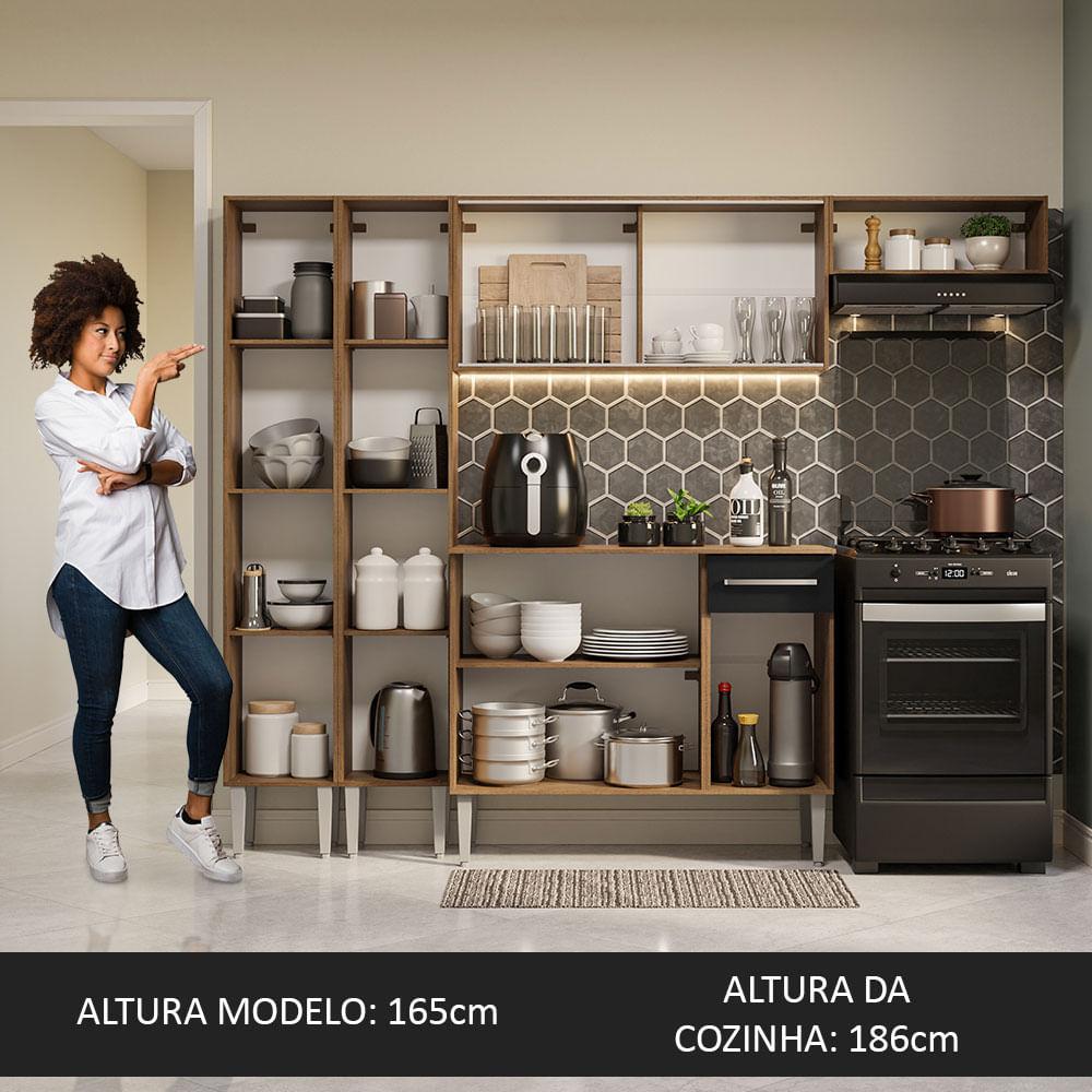 Foto 5 | Cocina Integral 229cm Marrón/negro Emilly Madesa 08