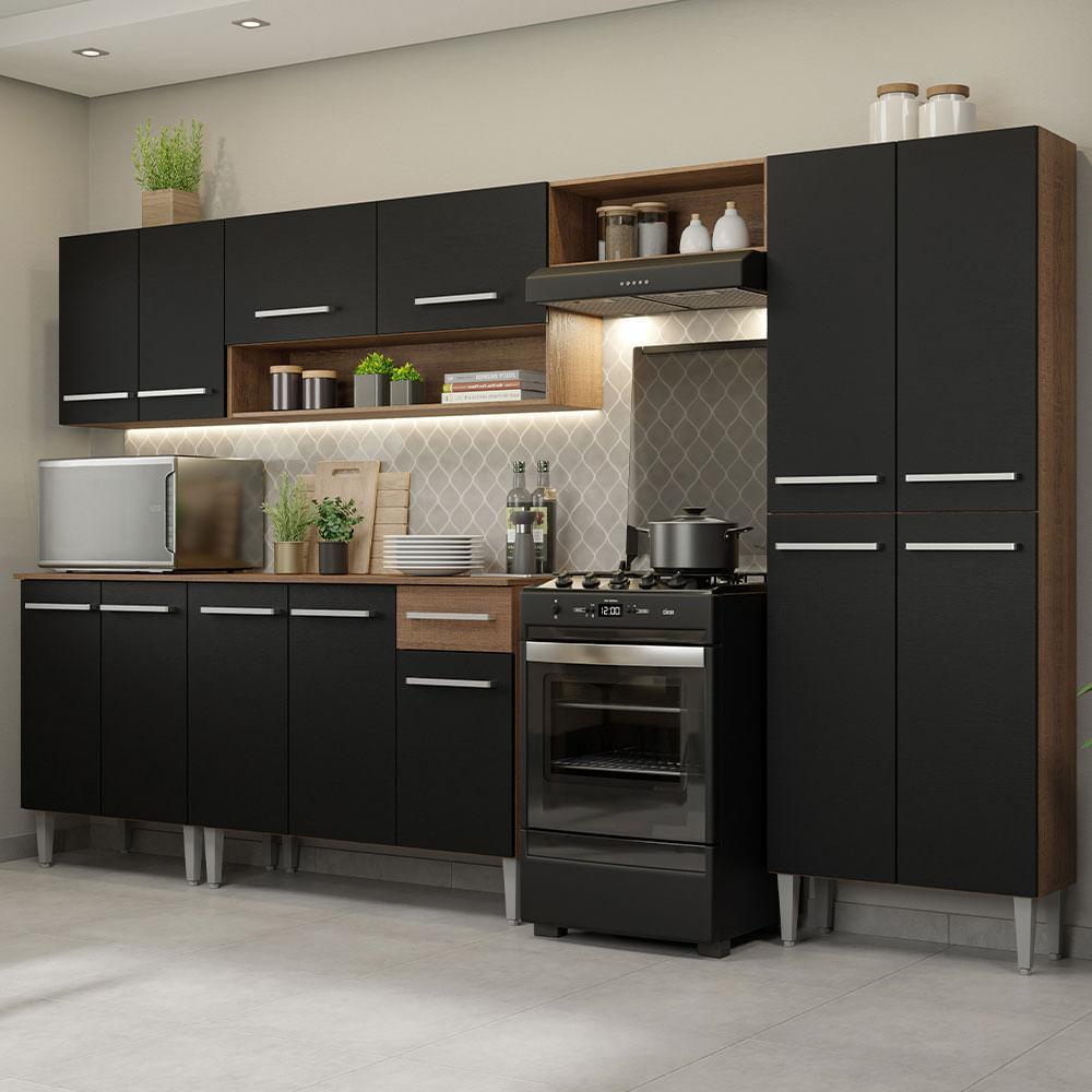 Foto 2 | Cocina Integral 293cm Marrón/negro Emilly Madesa 01