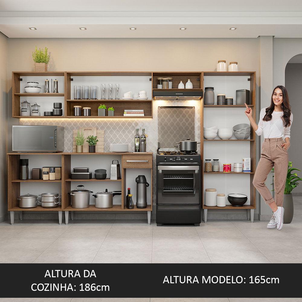 Foto 6 pulgar | Cocina Integral 293cm Marrón/negro Emilly Madesa 01