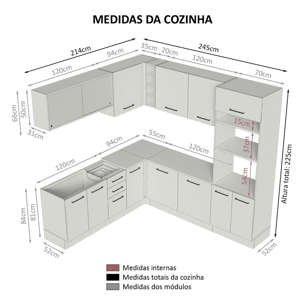 Foto 4 pulgar | Cocina Integral de Esquina Madesa Ágata 8 Piezas