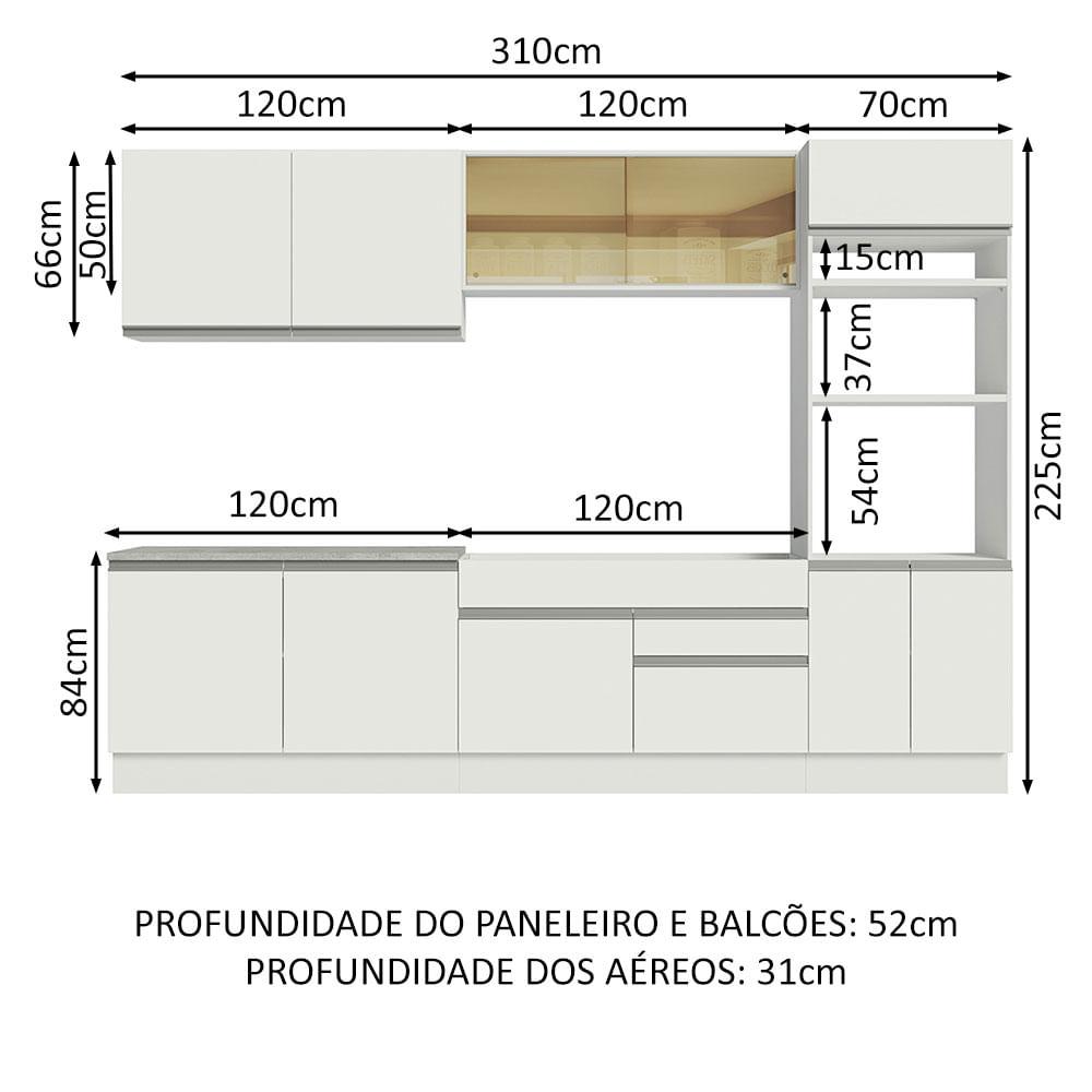 Foto 4 pulgar | Cocina Integral 310cm Glamy Madesa 01