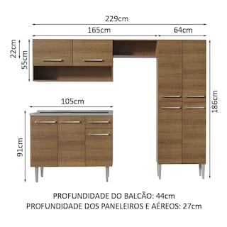 Foto 3 | Cocina Integral Madesa Emilly 229 cm