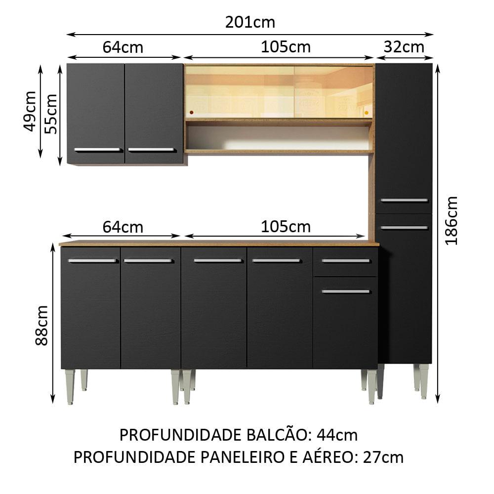 Foto 3 | Cocina Integral Madesa Emily Negra de 201 cm