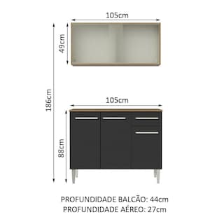 Foto 3 | Mueble De Cocina Emilly 105 cm con Alacena