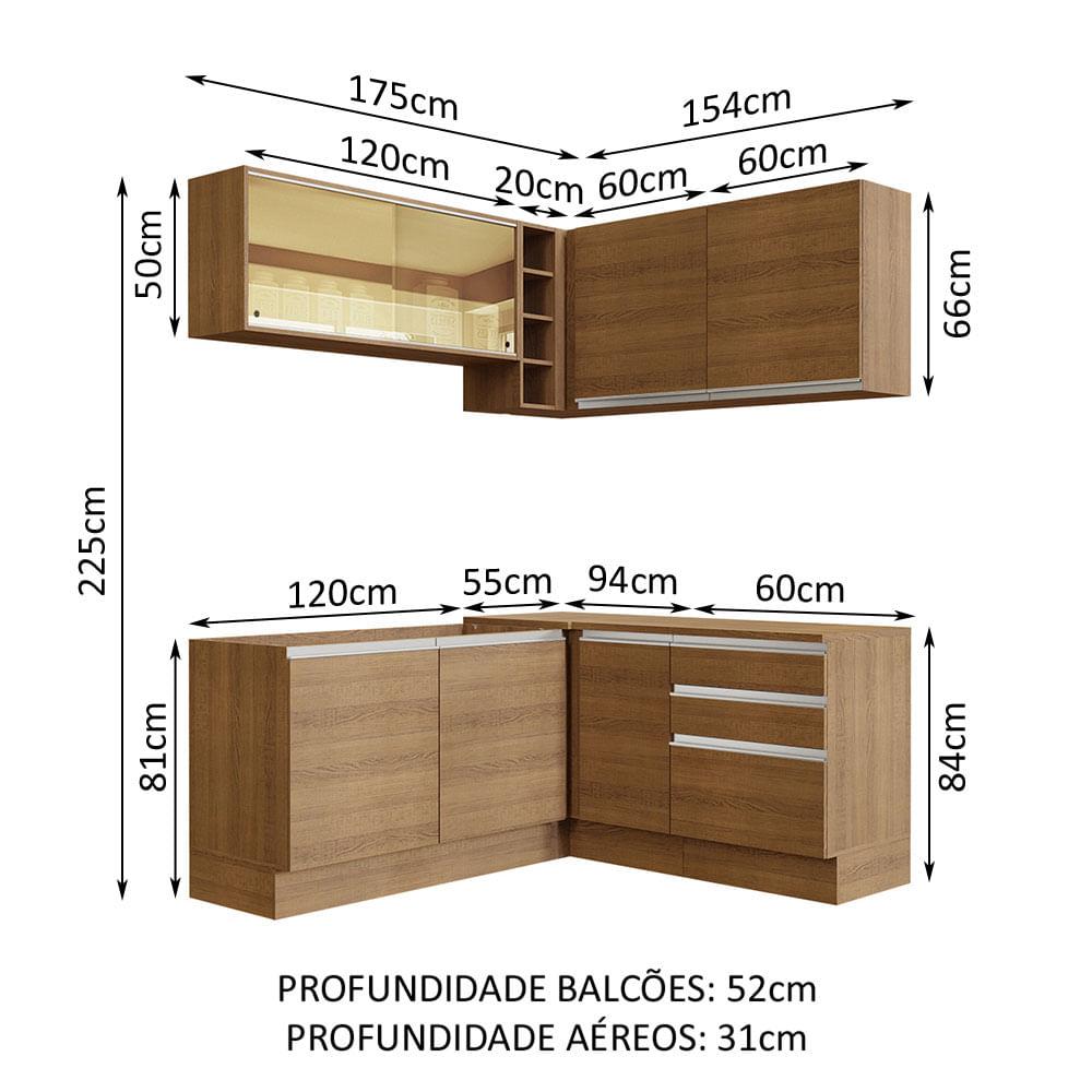 Foto 4 pulgar | Cocina Integral de Esquina 329 cm Glamy Madesa 02