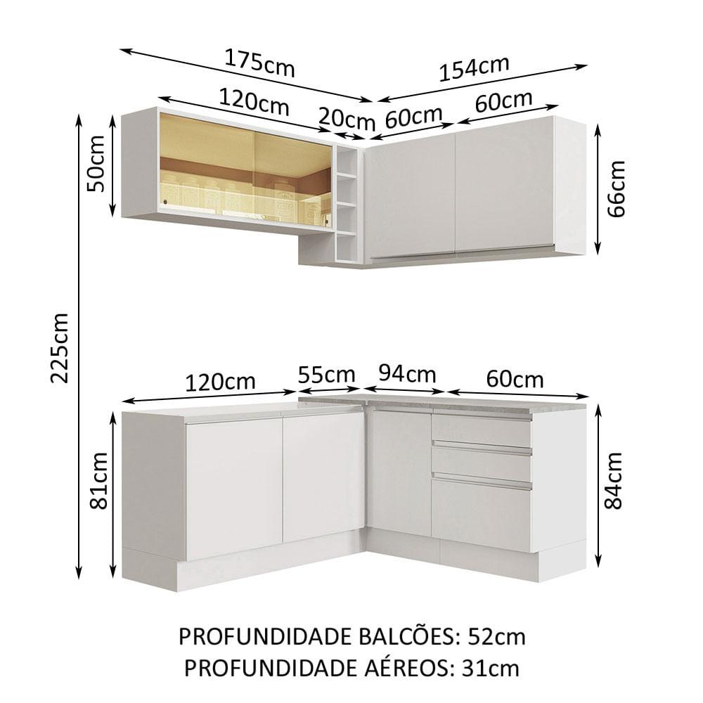 Foto 4 pulgar | Cocina Integral De Esquina 329cm Glamy Madesa 02