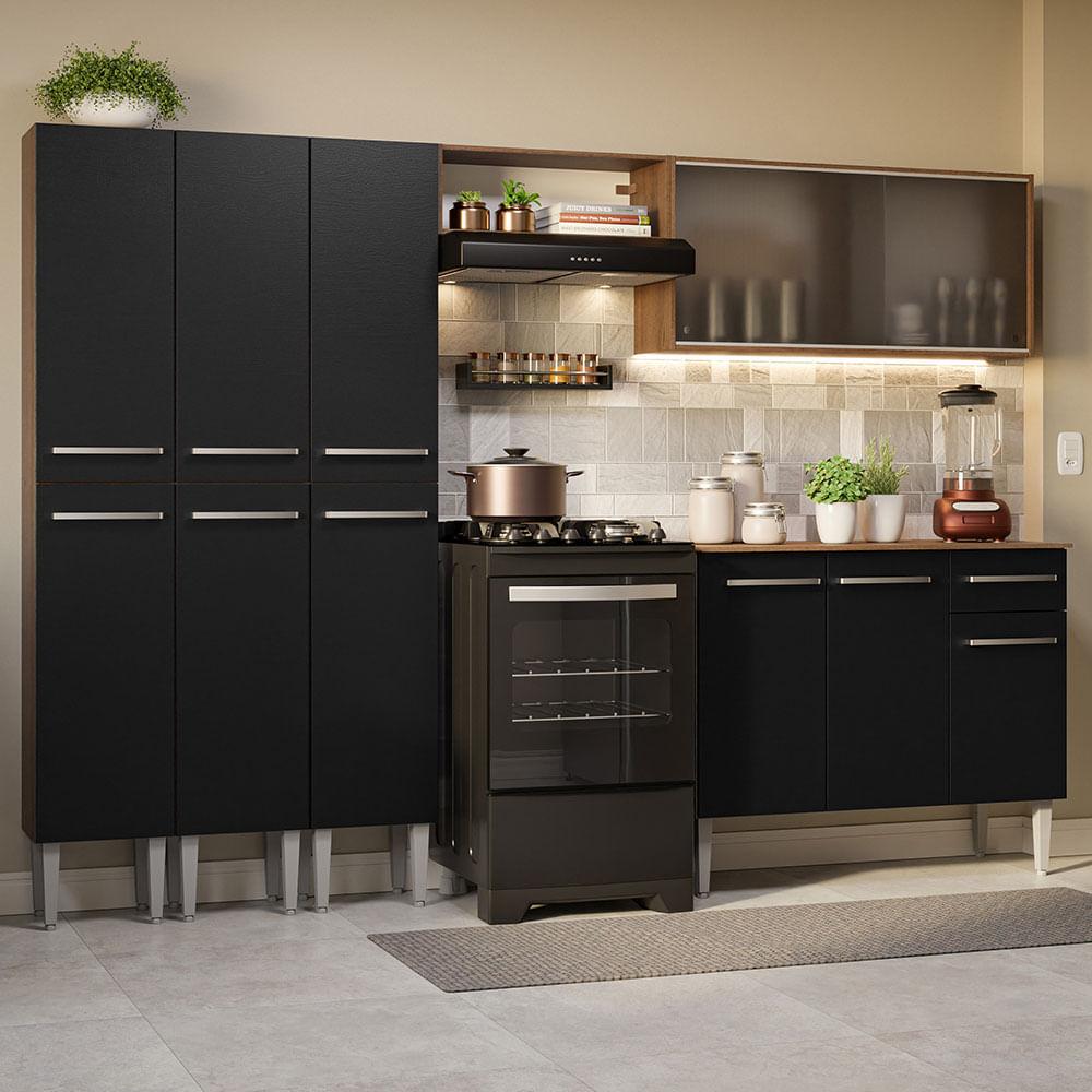 Foto 2 | Cocina Integral 261cm Marrón/negro Emilly Madesa 03