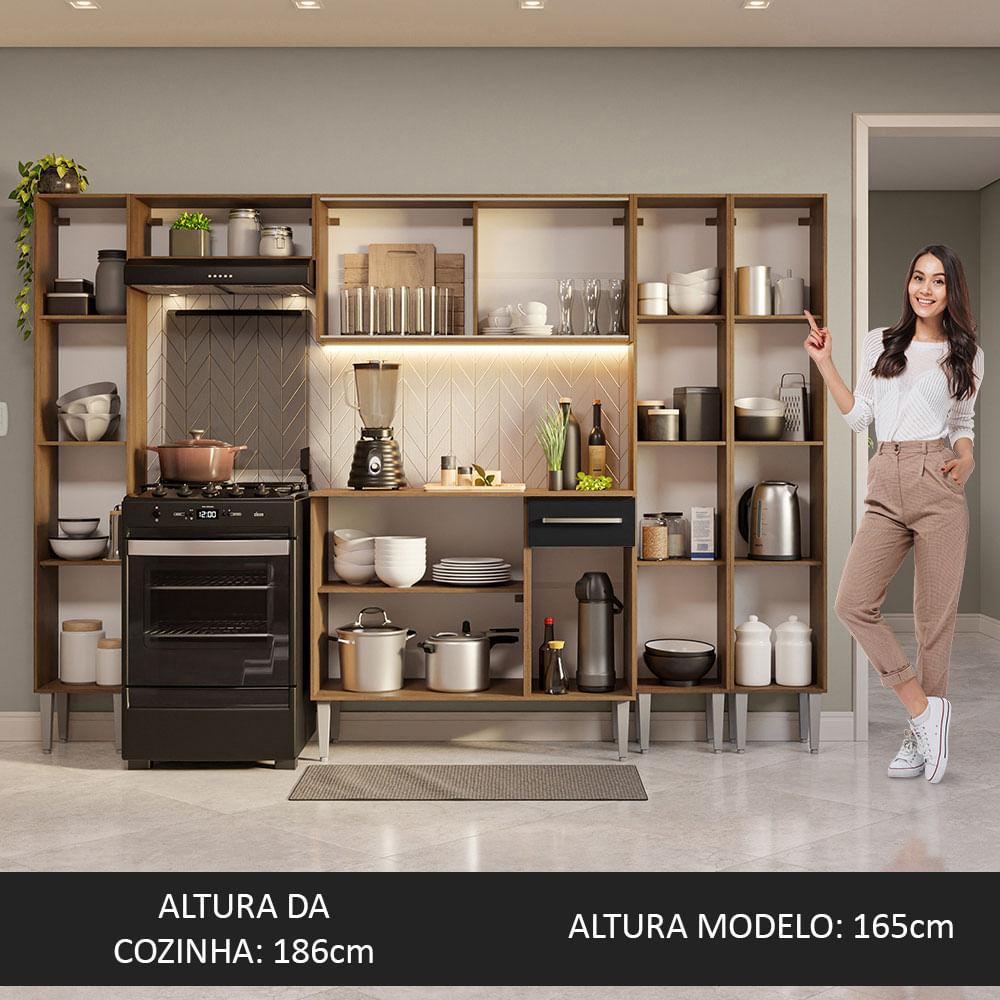 Foto 5 | Cocina Integral 261cm Marrón/negro Emilly Madesa 07