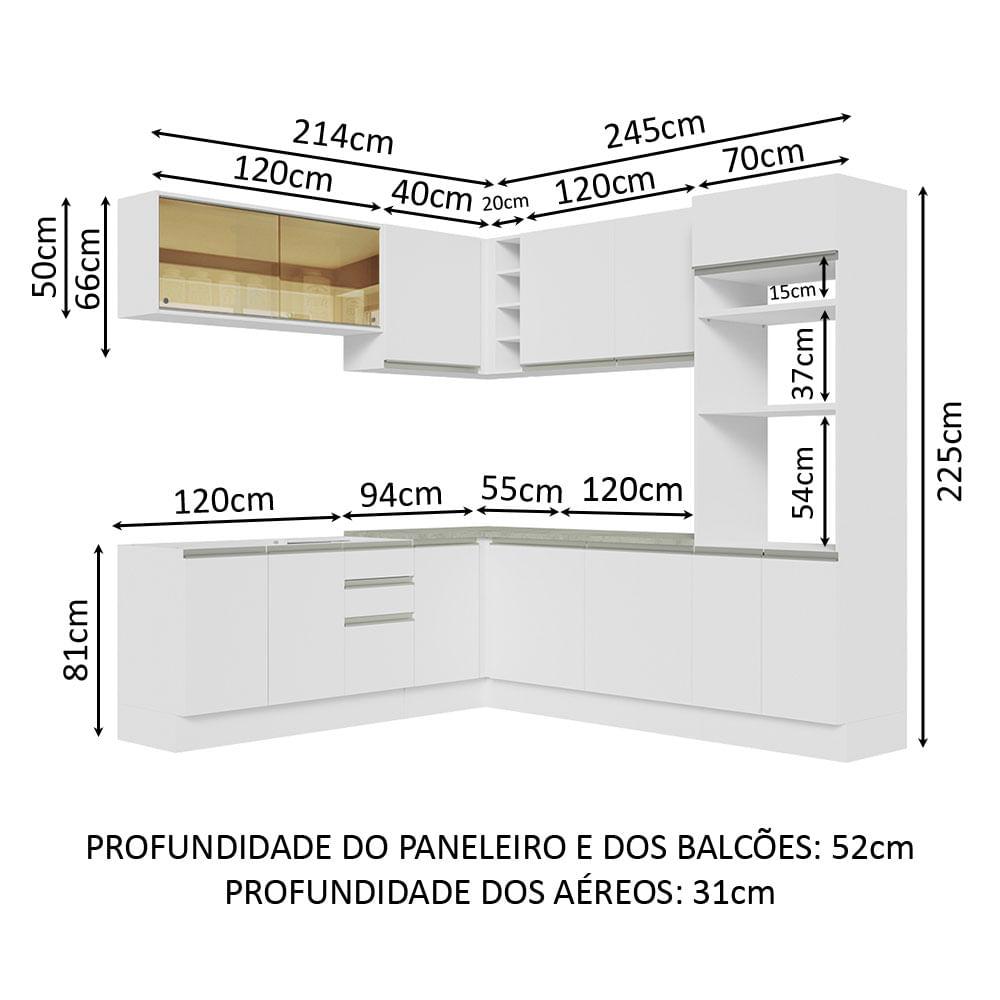 Foto 4 pulgar | Cocina Integral Madesa de Esquina 459 cm Glamy 01