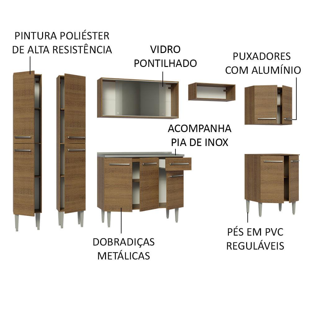 Foto 5 pulgar | Cocina Integral 293cm Con Fregadero Emilly Madesa 06