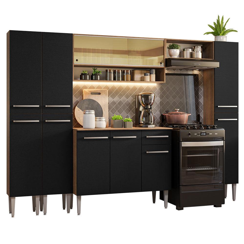 Cocina Integral Marrón/negro Emilly Madesa 04