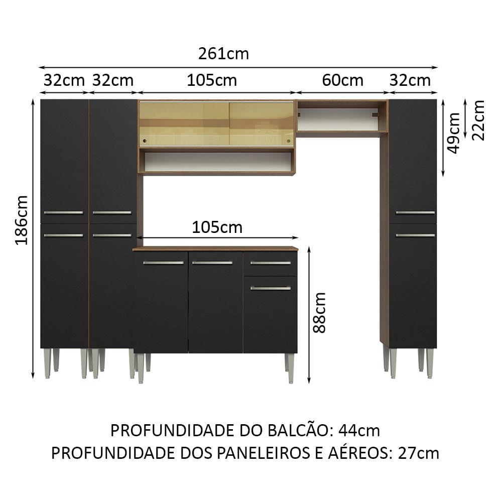 Foto 4 pulgar | Cocina Integral Marrón/negro Emilly Madesa 04