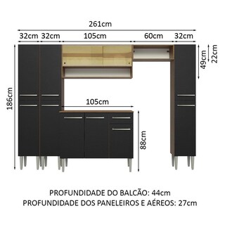 Foto 3 | Cocina Integral Marrón/negro Emilly Madesa 04