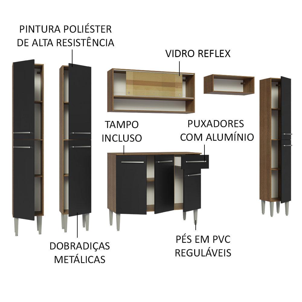 Foto 4 | Cocina Integral Marrón/negro Emilly Madesa 04