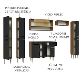 Foto 4 | Cocina Integral Marrón/negro Emilly Madesa 04