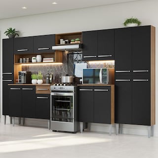 Foto 2 | Cocina Integral 325 cm Marrón Negro Emilly Madesa 02