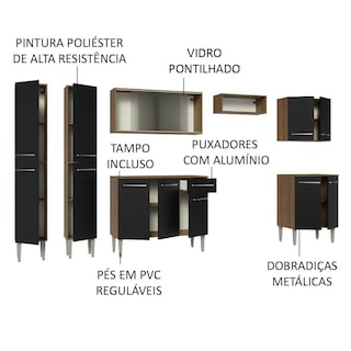 Foto 4 | Cocina Integral 293cm Marrón/negro Emilly Madesa 04