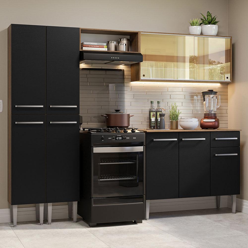 Foto 3 pulgar | Cocina Integral 229 cm Emilly Madesa Marrón y Negro 06