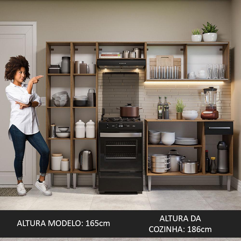 Foto 6 pulgar | Cocina Integral 229 cm Emilly Madesa Marrón y Negro 06